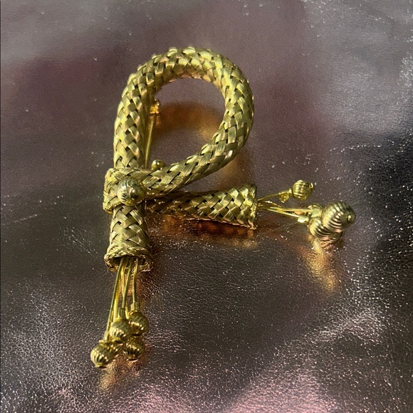 Vintage Gold Rope Knot Brooch #46004 - Picture 4 of 5